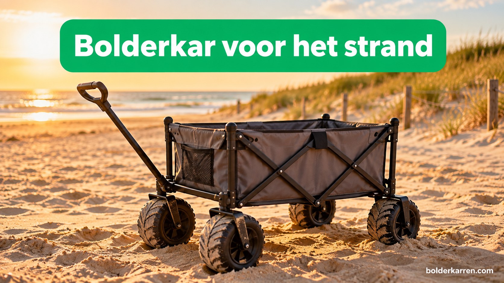 Bolderkar voor het strand