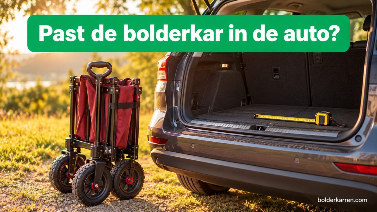Past de bolderkar in de auto?